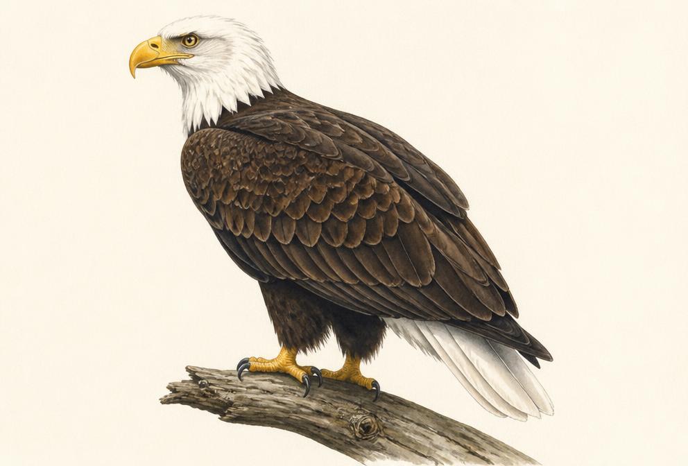 Painted illustration of a Bald Eagle