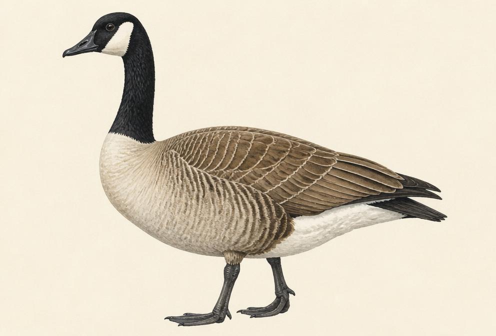 Painted illustration of a Canada Goose