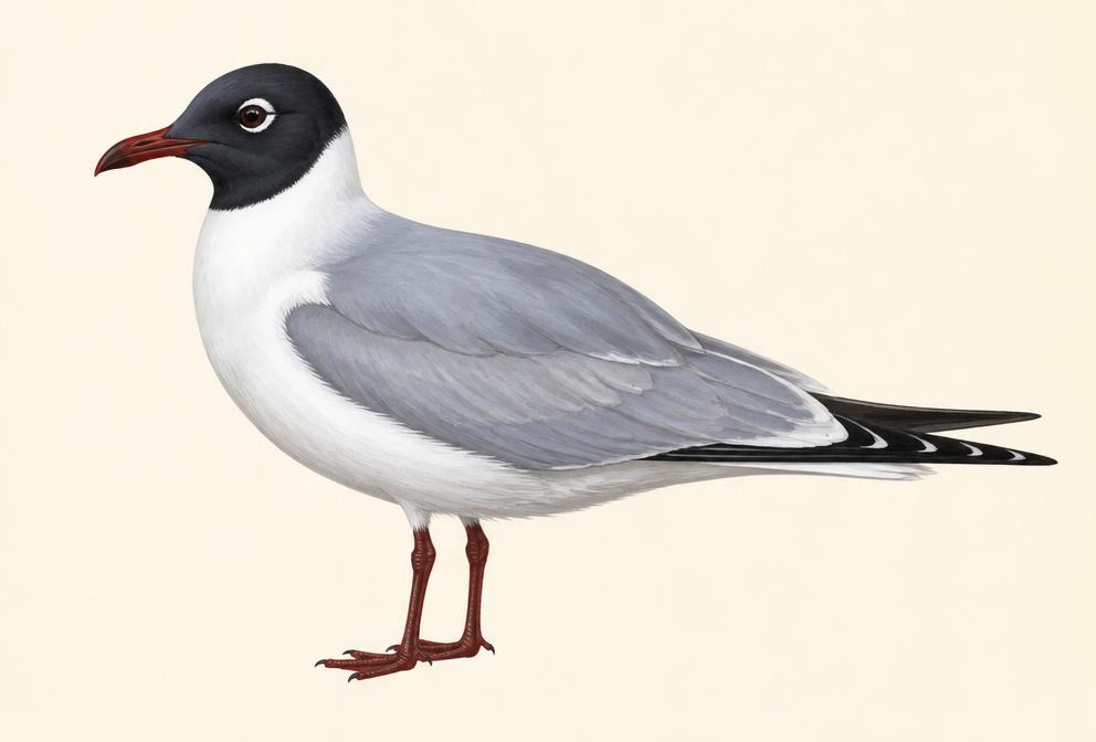 Painted illustration of a Franklin's Gull