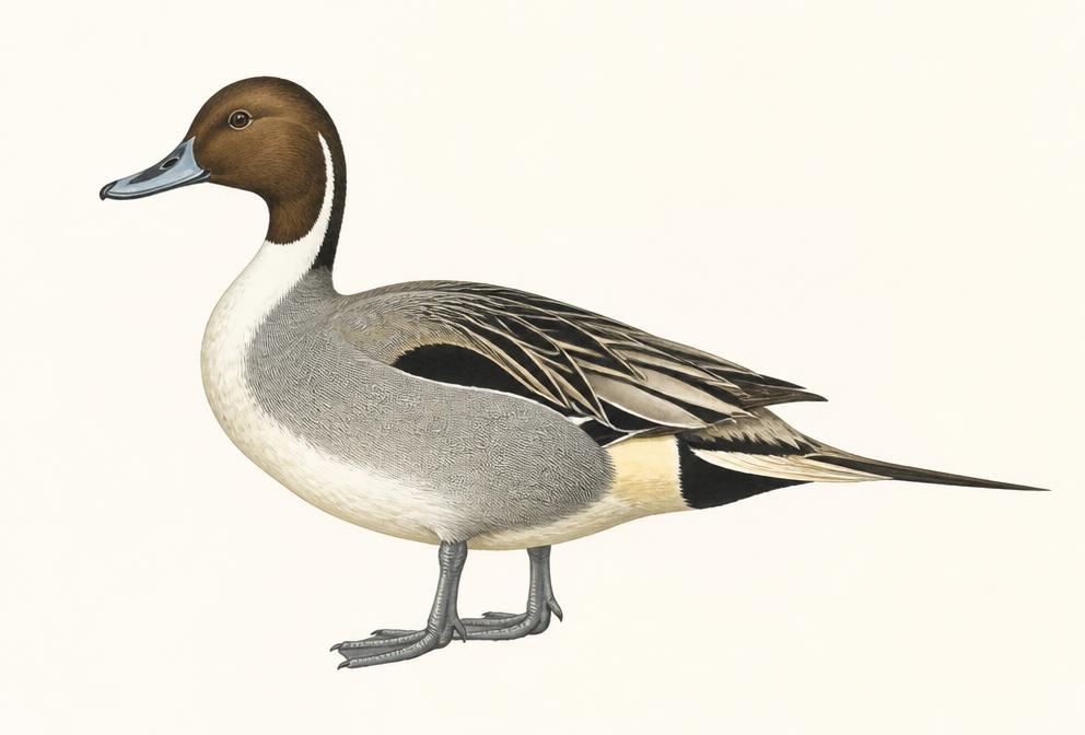 Painted illustration of a Northern Pintail