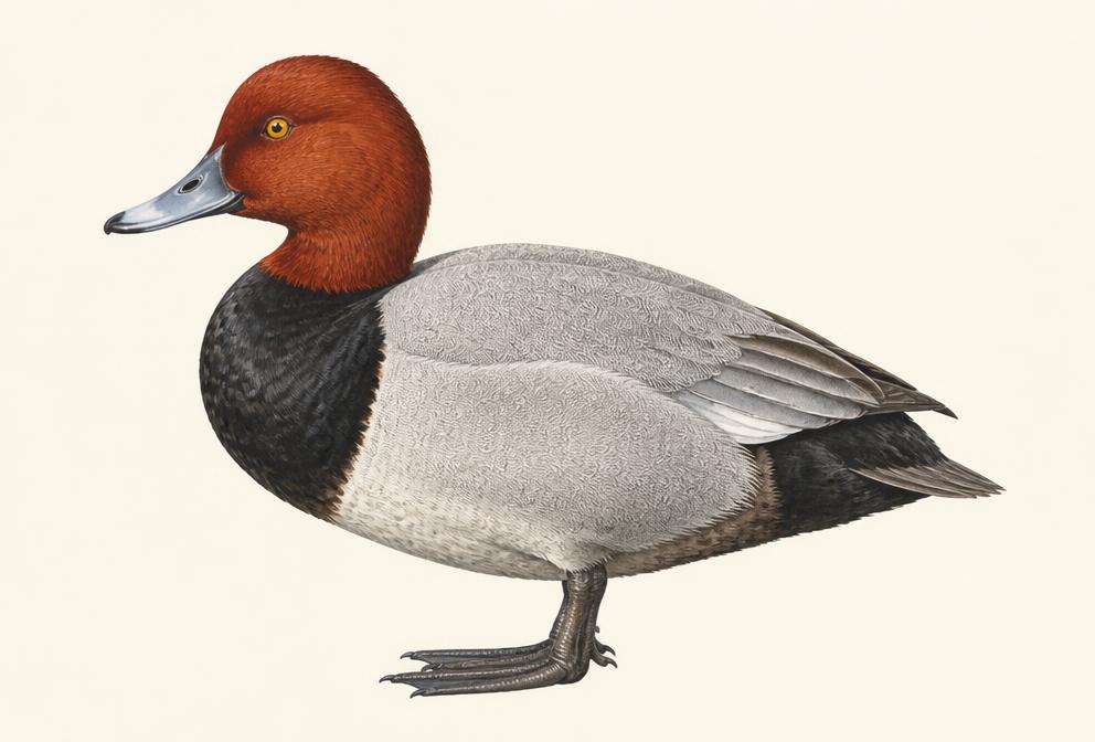 Painted illustration of a Redhead