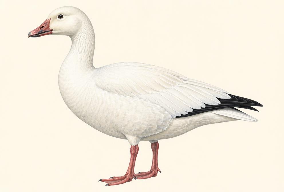 Painted illustration of a Snow Goose