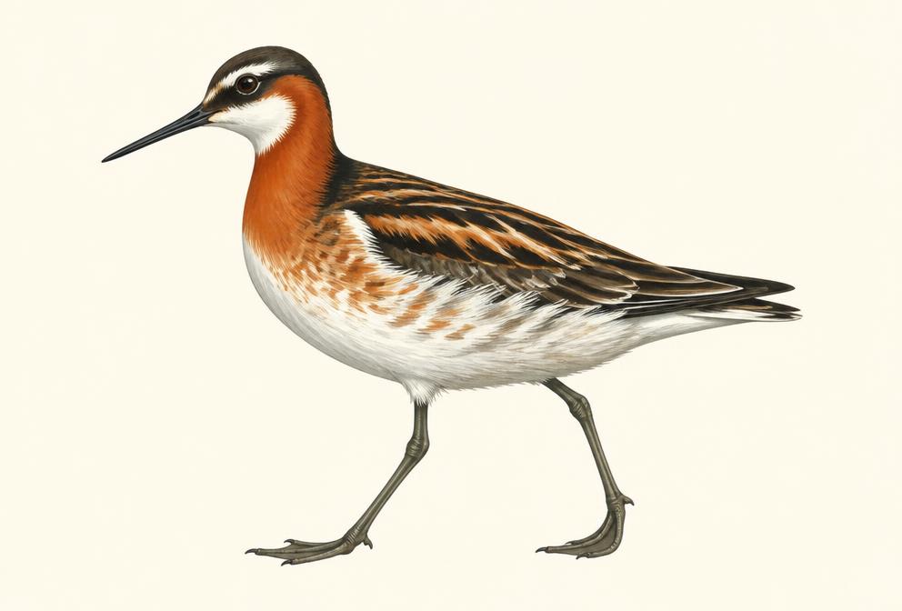 Painted illustration of a Wilson's Phalarope